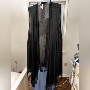 Roommates Black Knit Open-Front Layering Piece